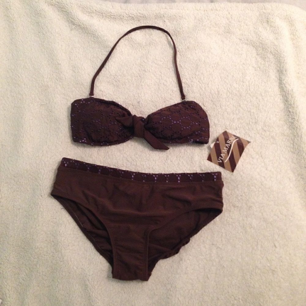 Via Marina brown and purple bikini S